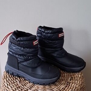 Hunter Mens Classic Insulated Black Puffer/Rubber Winter/Outdoor Ankle Boots S-8
